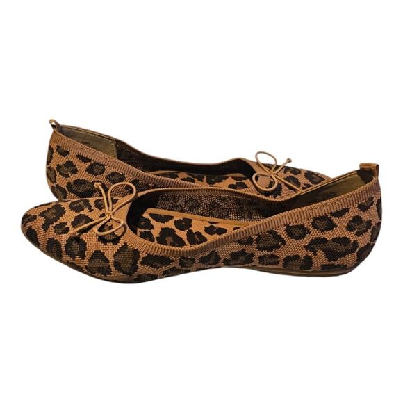 VINCE CAMUTO Flanna Leopard Print Knit Ballet Flats - Size 11 - Picture 3 of 6